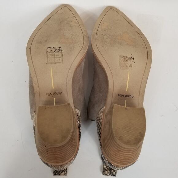 Dolce vita Womens Sonni Snakeskin Taupe Suede Pointed Toe Ankle Bootie Boots 7.5 - Picture 6 of 7